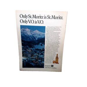 1974 Seagrams VO Whiskey St Moritz Original Print Ad 70s